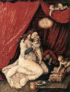 Hans Baldung Grien Virgin and Child in a Room Germany oil painting artist